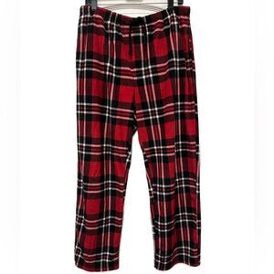 Men’s IZOD Red Plaid Super Soft Fleece Pajama Pants Size M